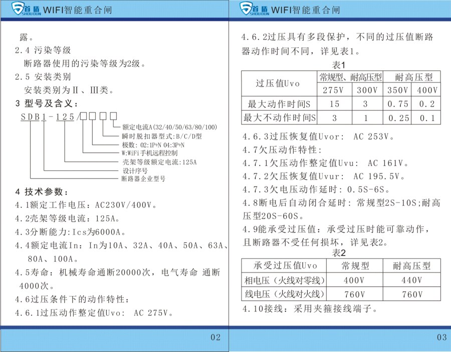 WIFI物聯(lián)網(wǎng)智能控制開關(guān)SDB1-125-W02-100A